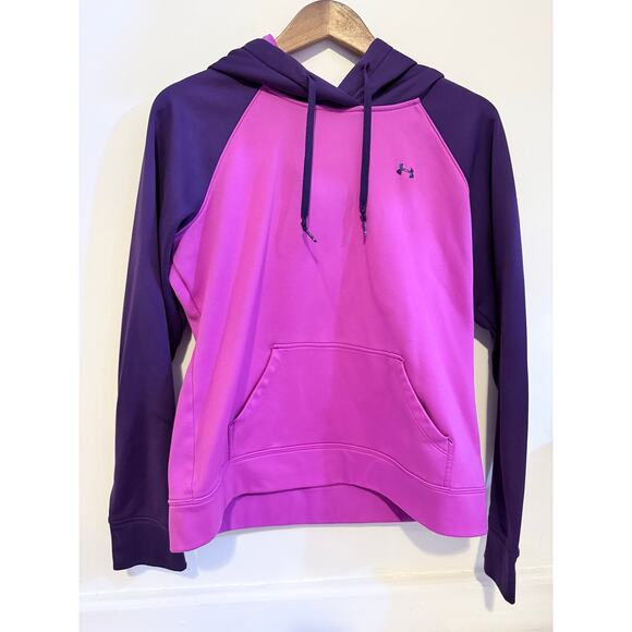 Womens Under Armor Size Large Purple Two Toned Hoodie - Distressed - Picture 1 of 9